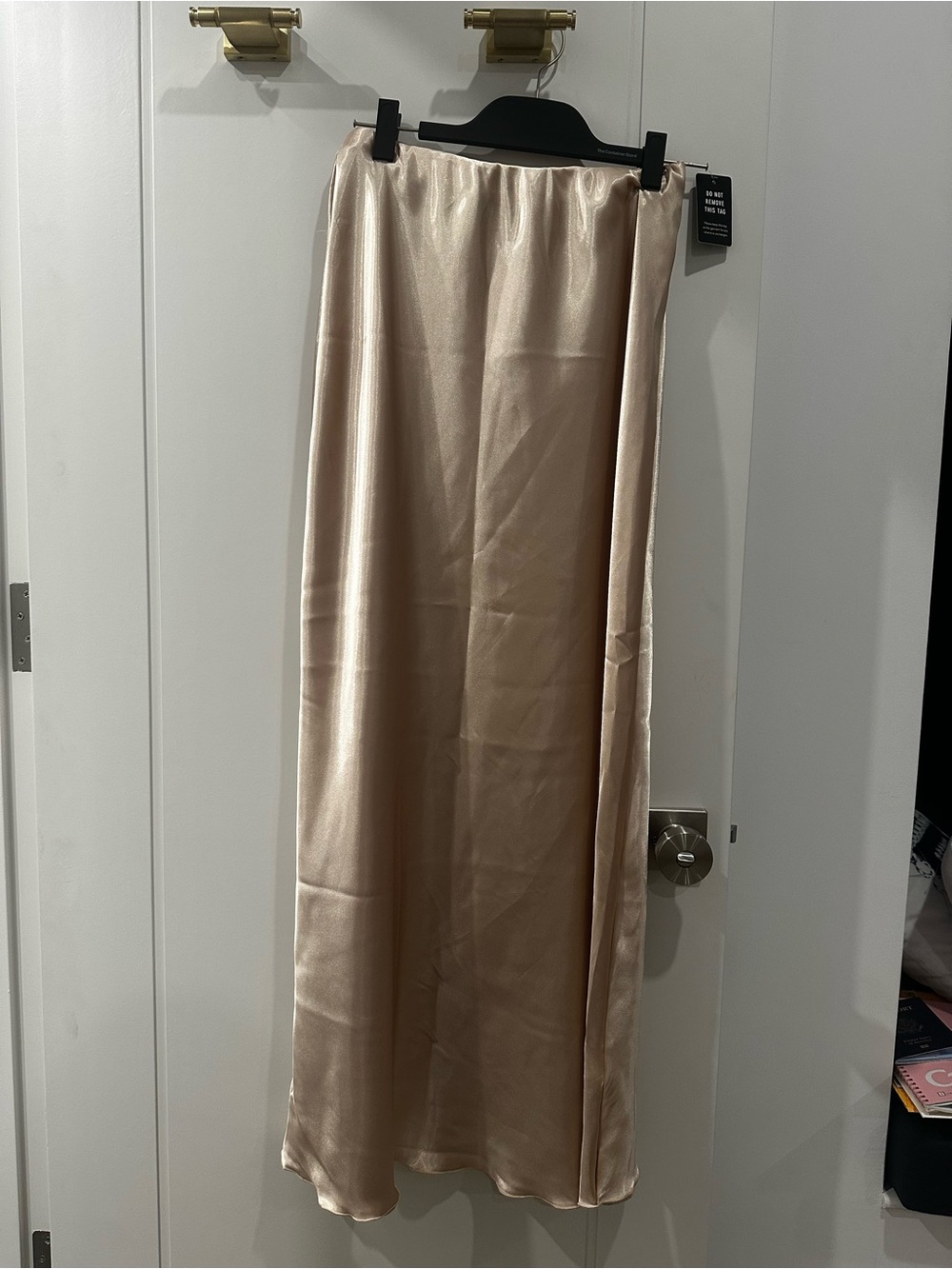 Express Satin Maxi Skirt - Champagne Blush